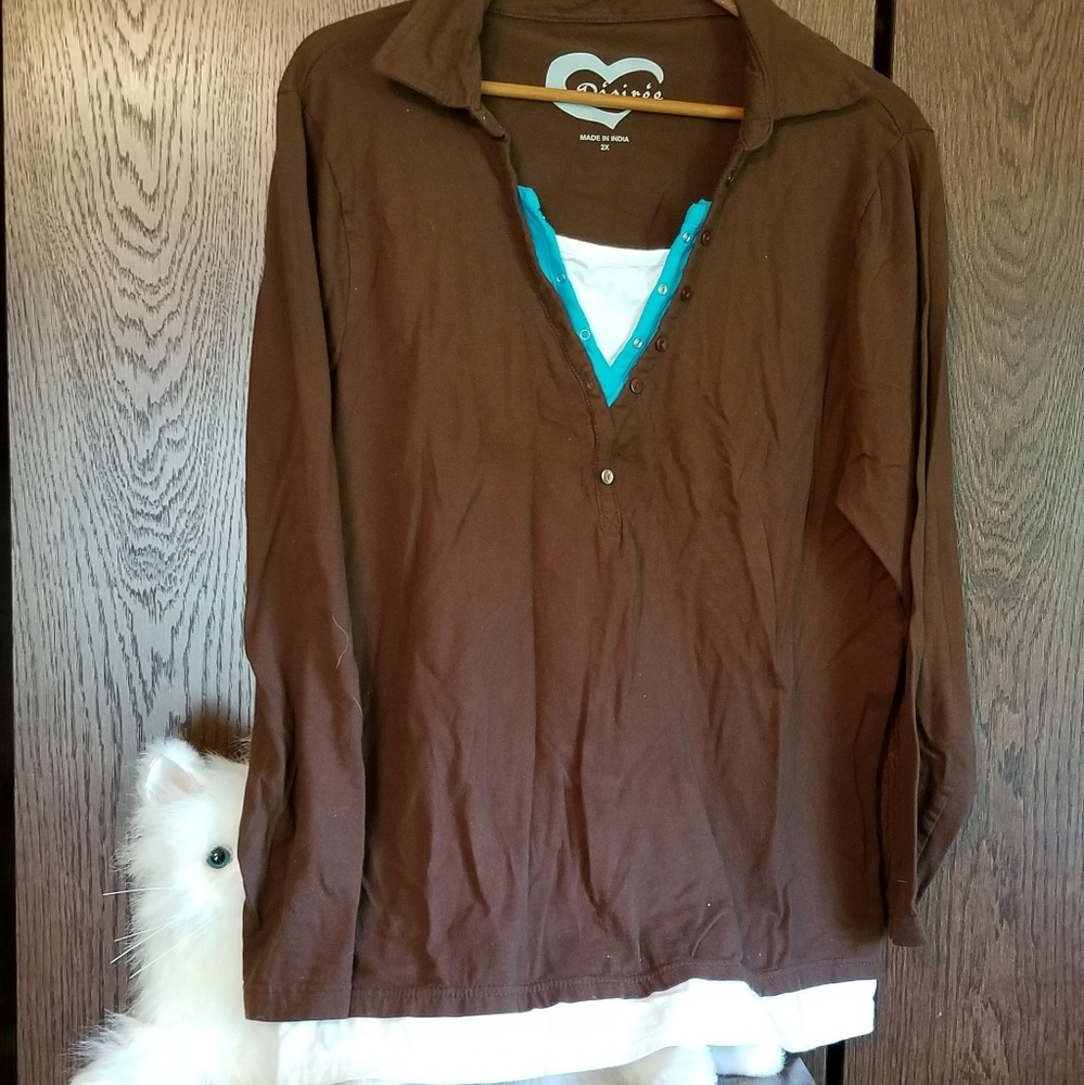 Desiree long sleeved brown top